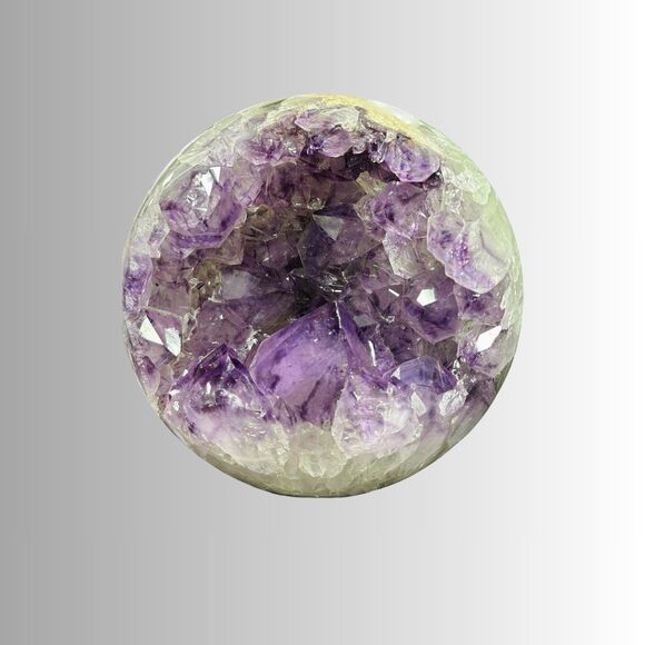 Huge Amethyst Sphere XL Crystal Geode Cavity 5.75" Polished, 9 lbs 15 oz - Picture 6 of 8